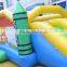 2015 new design inflatable crayon theme bouncer castle with slide