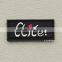 Moulded rubber label for men hiking garments and hiking shoes