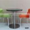 Orange color artificial stone square dining table,four seater dining table,marble dining table top