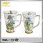 gold rim custom wholesale ceramic thermo mug for kid