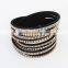 Fashion Handmake Resin Women Multi-layer Velvet Leather Bracelet