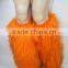 Beautiful Orange Color Mongolian Sheep Fur Leg Warmers Animal Fur Boots Sleeves High Knee Fur Socks