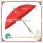 Red pongee with silk screen printing 16 ribs straight umbrella