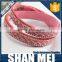 Rhinestone Hollow-out Decorative Pattern Leather Bracelet