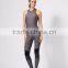 Latest Deep Armholes Racerback Design Women grey Athletic Yoga Wear Set