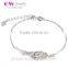 2015 Leaf Chain Bracelets Silver Luxury Austrian Crystal Bracelet For Women Wedding Jewelry