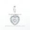 Heart Bead Landing Charms Wholesale European Charm Bracelet Necklace 100% Real 925 Sterling Silver S186 Aaa Cubic Zirconia