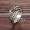 13MM Stainless steel vintage antiqued silver feather ring adjustable ring steam punk jewelry 6240014