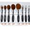New Arrival Tooth Brush Style 10pcs Makeup Brush Set/oval Bb Cream Foundation Brushes