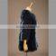 Soft simple elegant dark blue turkey fur coat