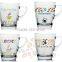 6oz 8oz 10oz 12oz Caffe Latte Espresso Cappuccino color printing coffee mug drinking glass mug with han