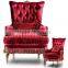 Luxurious Royal Solid Wood King Chair with Wheels, Imperial Carved Wooden Throne Armchair with Golden Tassel BF12-04264c