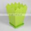crown plastic flower pot in square shape