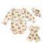 Long sleeve cotton Bodysuit /baby floral cotton romper with leg warmers
