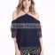 MGOO 2017 Summer Fashion Lace Top Thin T Shirt Trim Off Shoulder Bardot Lace Woven Top