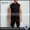 Black Sleeveless Running Hoodie Single Pocket Front Soft Jersey Fabric Fashion Men Tops Custom Made