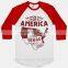 Cheap Wholesale Baseball Tees 100% Cotton Unisex Baseball T Shirt Custom Design 3/4 Raglan Sleeve Baseball T Shirt