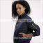 Plain Full Zip Winter Coat Rib Neck Formal Bomber Jacket Women