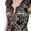 Sexy v neck cap sleeve lace dress wholesale halter lady lace evening dress 2016