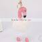 Cute Creative Fake Rex Rabbit Fur Ball Keychain Animal Pom pom Flamingo KeyChain