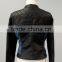 2016 BLACK LEATHER JACKET WITH DENIM STYLE DESIGN ON BOTH SIDES#LPU9369