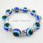 12mm Tibetan Silver Spacer Bead Elastic Evil Eye Bracelet Blue Turkish Lucky Eye Bracelet