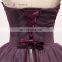A17BL0013 Elegant Purple Rolled and Stitched Party Wear Sweetheart Short Party Dress