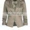 CHEFON Ruched Sleeve Woven Blazer CBHB0006