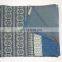 Ajrakh Hand Block Print Kantha Coverlet Ajrakh Kantha Bed Cover