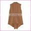 simple classic brown big collar sleeveless jacket suit vest