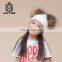 Specification With Two Top Balls Knit Fur Pompoms Knitted Winter Beanie Hat