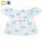 Vintage Baby Girls Clothes Peach Floral Printed Design Cotton Top Trendy Kids Girl Shirts