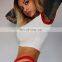 Hot Wholesale Women's Ladies Sexy Skinny Printed Long-sleeved Knitted Bottoming Crop Top