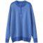 New Design Blue Color Zipper Crew Neck Cashmere Sweater for Sale