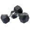 Wholesale Household 20 Kg Weight Custom Dumbbell Set Hexagon Rubber Coated Iron Dumbbell Set