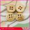 customizable sewing holes natural yellow wooden button