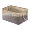 collapsible rectangular fabric bin decorative wardrobe shelf basket organizer with rope handles for clothes storage toy