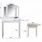 Furniture Dressing Table 3 Way Mirrors Triple Mirror Makeup Dresser Set with Stool (White)