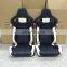 JBR1040 Black / White Stripes PVC Leather With Single Slider Universal Car Racing Seat