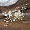 Flashing Ornaments Rhinestone Pearl Bridal Hair Clip Accessories Jewelry Wedding Elegant Crystal Bride Hair Comb Headwear