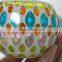 Colorful Glass Mosaic Cylinder Candle Holders Bronze & Turquoise Candle Jars