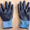 grey polyester 7 gauge knitted wrinkled latex palm coated safety work gloves