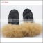 ladies wholesale knit leather mittens with rabbit fur