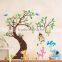 Oversize Cartoon Animal Monkey on Tree Wall Decal Baby Stickers for Kids Room Home Decor