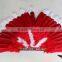 Indian Feather Headdress With Turkey Feather, Red & White