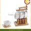 Cup Set With Bamboo Holder &coaster