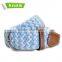2014 new design hot sale braided stretch belts for men with alloy buckle