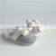 Lady diamond knitted indoor slipper with pom pom