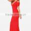 2016 New design formal dress cap sleeve red long formal dress/gown