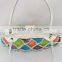 handmade leather bag ladies fancy large size crochet design multi color handbag many pockets